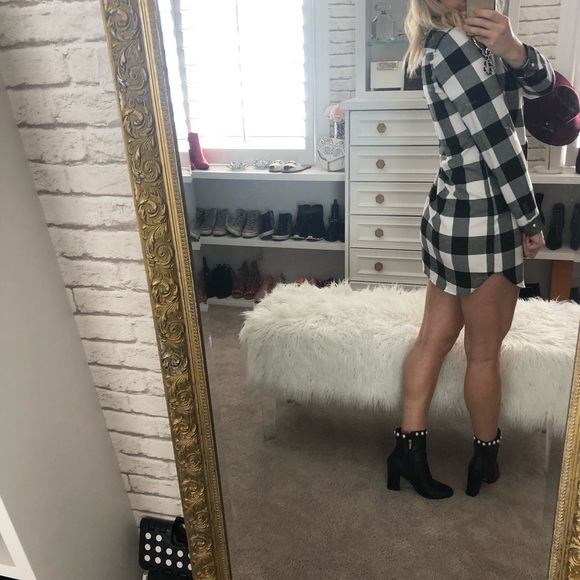 buffalo plaid shirt dress ! - Picture 3 of 4